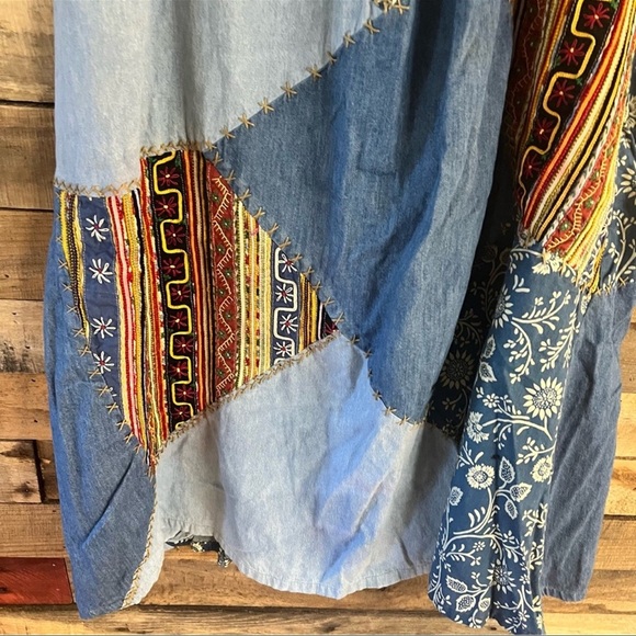 Vintage LIZWEAR Patchwork Embroidered Denim Skirt - Picture 8 of 13